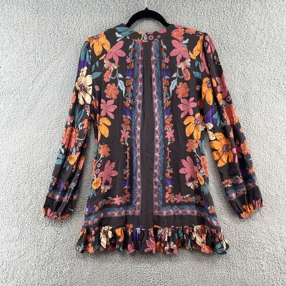 Free People Violet Hill printed tunic boho mini dress size 2 - Picture 3 of 11